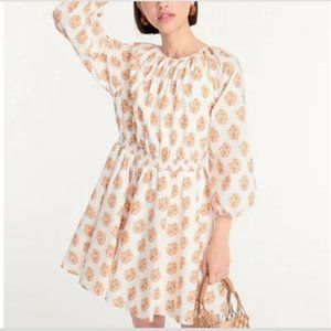 J. Crew Smocked-waist mini dress in gathered floral block print Size Small